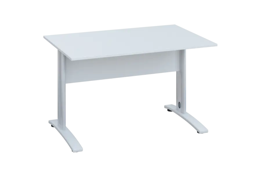 EPK 18 - 12 stůl kancelářský, kovová podnož bílá, deska 18 mm, široký 1200 mm, bílá